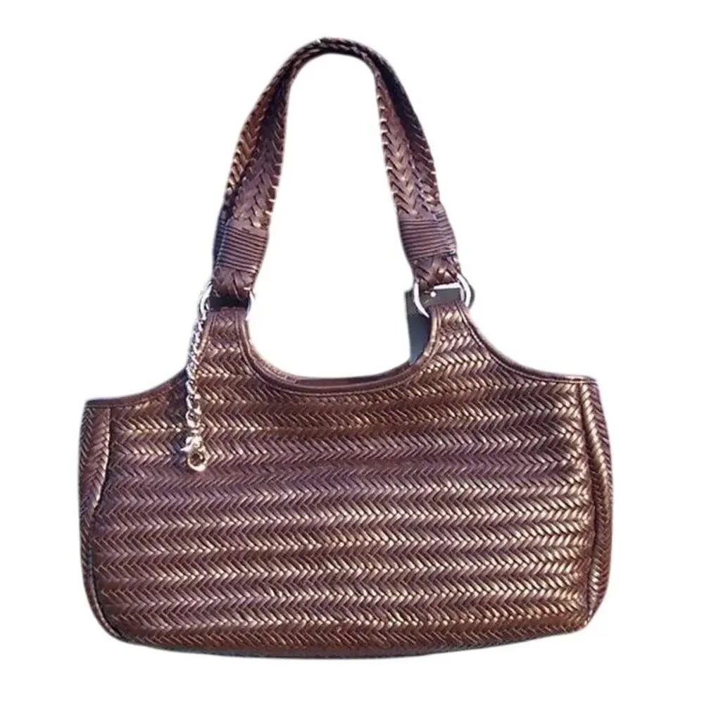 Donald Pliner Woven Nappa Leather Purse Handbag New Large $595 NWT 17
